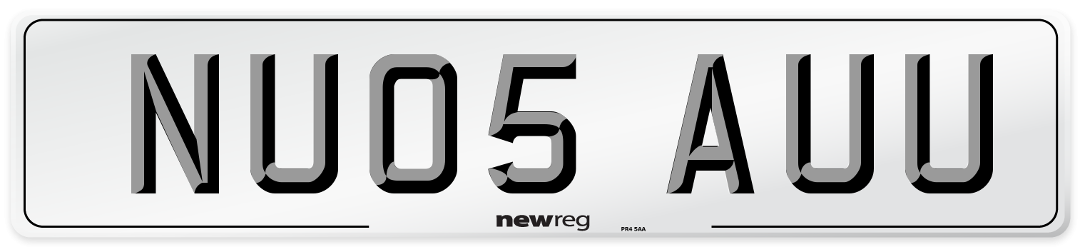 NU05 AUU Number Plate from New Reg